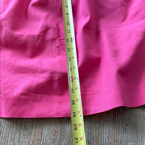 J Crew Linen Cotton Lined Pink Women's Skirt 14 w Pockets - Picture 3 of 5